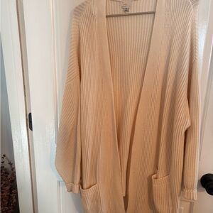 a new day Cream Ribbed Open-Front Cardigan